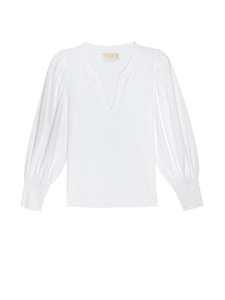 Flora Peasant Tee White