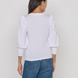 Flora Peasant Tee White