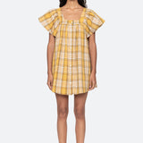 Copeland Mini Dress Yellow Plaid