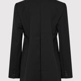 Split Back Blazer Black Pinstripe