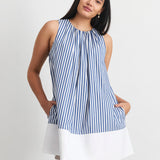 Hallie Dress Optic White/French Blue