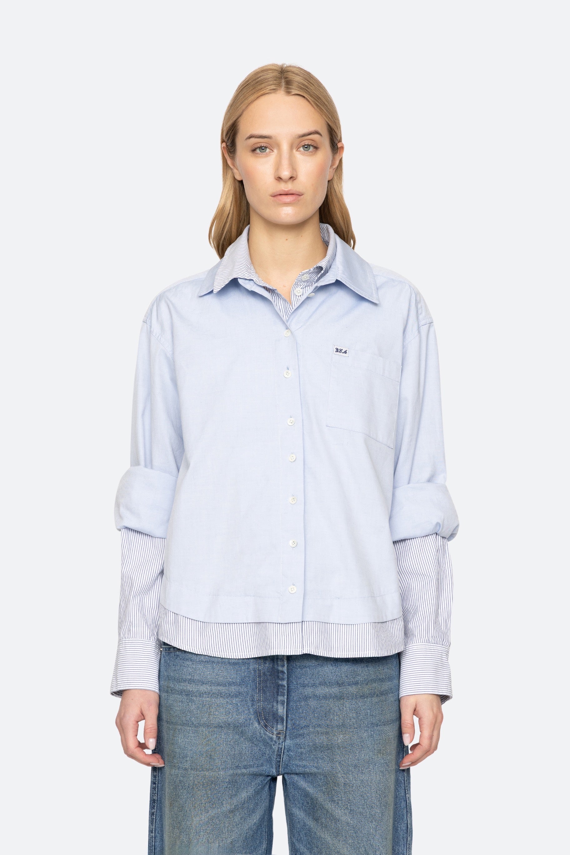 ZAYNA DBL LAYER BUTTON DOWN (D1)
