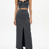 HEATHER GREY/BLK POLKA DOT
