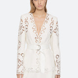 Dahlia Eyelet Blazer Pearl