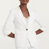 Khloe White Denim Blazer