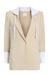 Hooded Khloe Jacket Khaki/White