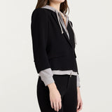 Zip Up Le Petite Khloe Blazer Black/Heather Grey