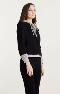 Zip Up Le Petite Khloe Blazer Black/Heather Grey