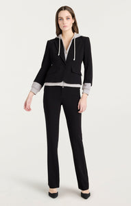 Zip Up Le Petite Khloe Blazer Black/Heather Grey