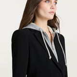 Zip Up Le Petite Khloe Blazer Black/Heather Grey