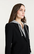 Zip Up Le Petite Khloe Blazer Black/Heather Grey