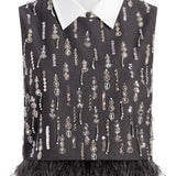 Selene Top Charcoal Multi