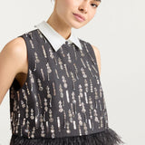 Selene Top Charcoal Multi