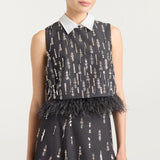 Selene Top Charcoal Multi