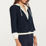 Zip Up Le Petit Khloe Blazer Navy/Ivory
