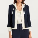 Zip Up Le Petit Khloe Blazer Navy/Ivory