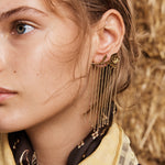 DJANGO ROSE & BOW FRINGED EARRINGS