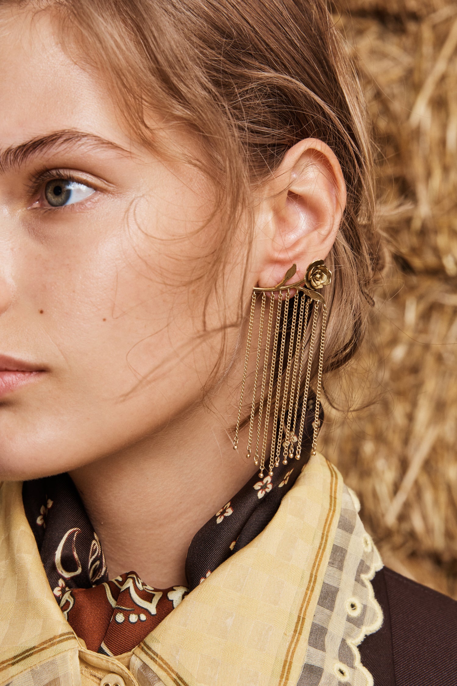 DJANGO ROSE & BOW FRINGED EARRINGS
