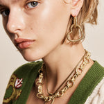 DJANGO ROPE HEART HOOP EARRINGS