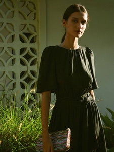 Kavya Bell Sleeve Dress Black