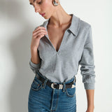 Kimberley Polo Tee Heather Grey