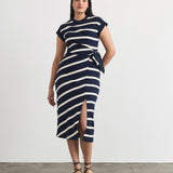 Kovi Dress Maritime Blue/Cream Wide Stripe