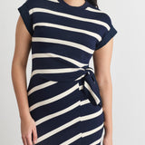 Kovi Dress Maritime Blue/Cream Wide Stripe