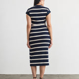 Kovi Dress Maritime Blue/Cream Wide Stripe