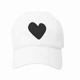 Heart Patch Baseball Hat White/Black