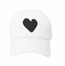 Heart Patch Baseball Hat White/Black