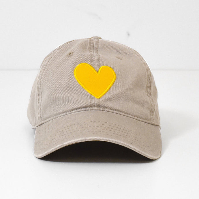 Baseball Hat Heart Patch Sand/Yellow