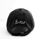 Heart Patch Baseball Hat Black/White