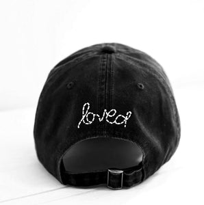 Heart Patch Baseball Hat Black/White