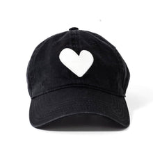 Heart Patch Baseball Hat Black/White