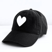 Heart Patch Baseball Hat Black/White