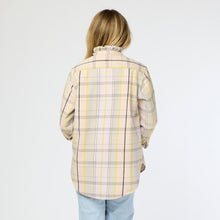 Mia Ruffle Cabin Plaid Flannel Light Taupe Multi