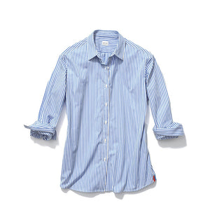 Hutton Oversized Shirt White/Royal Blue