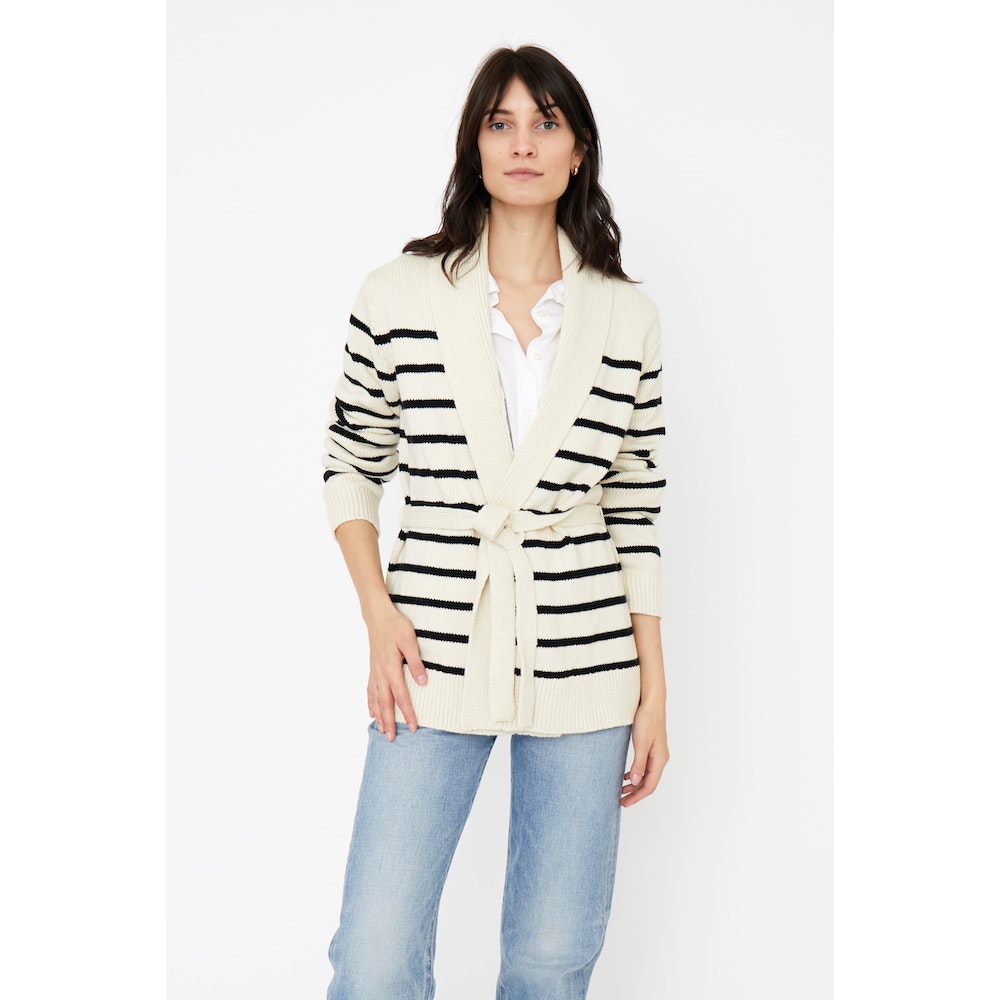 The Ricky Cardigan Cream/Black
