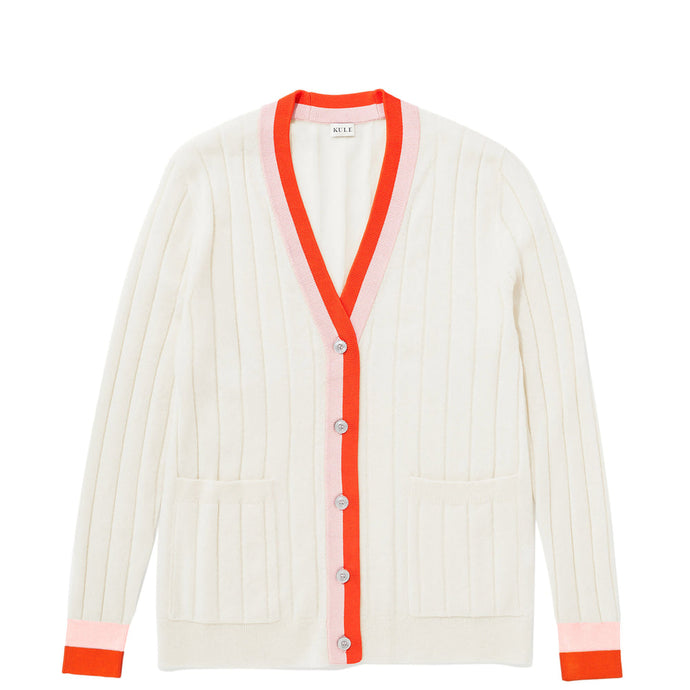 The Sinclair Cardigan Cream/Poppy/Pink