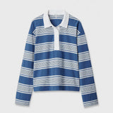 Kelly Boxy Striped Long-Sleeve Polo