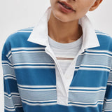 Kelly Boxy Striped Long-Sleeve Polo