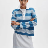 Kelly Boxy Striped Long-Sleeve Polo