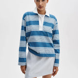 Kelly Boxy Striped Long-Sleeve Polo