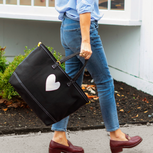 Small Imperfect Heart Tote Black