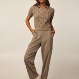 Bardot Luxe Sweater Polo Clay Heather