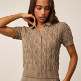 Bardot Luxe Sweater Polo Clay Heather
