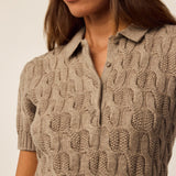 Bardot Luxe Sweater Polo Clay Heather