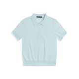 Bardot Cashmere Polo Sweater Mineral Mist