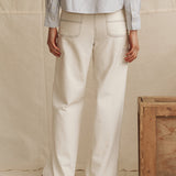 The Mill Jean Natural With Navy Stitching