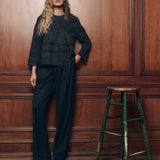 The Lattice Lace Victorian Top Black